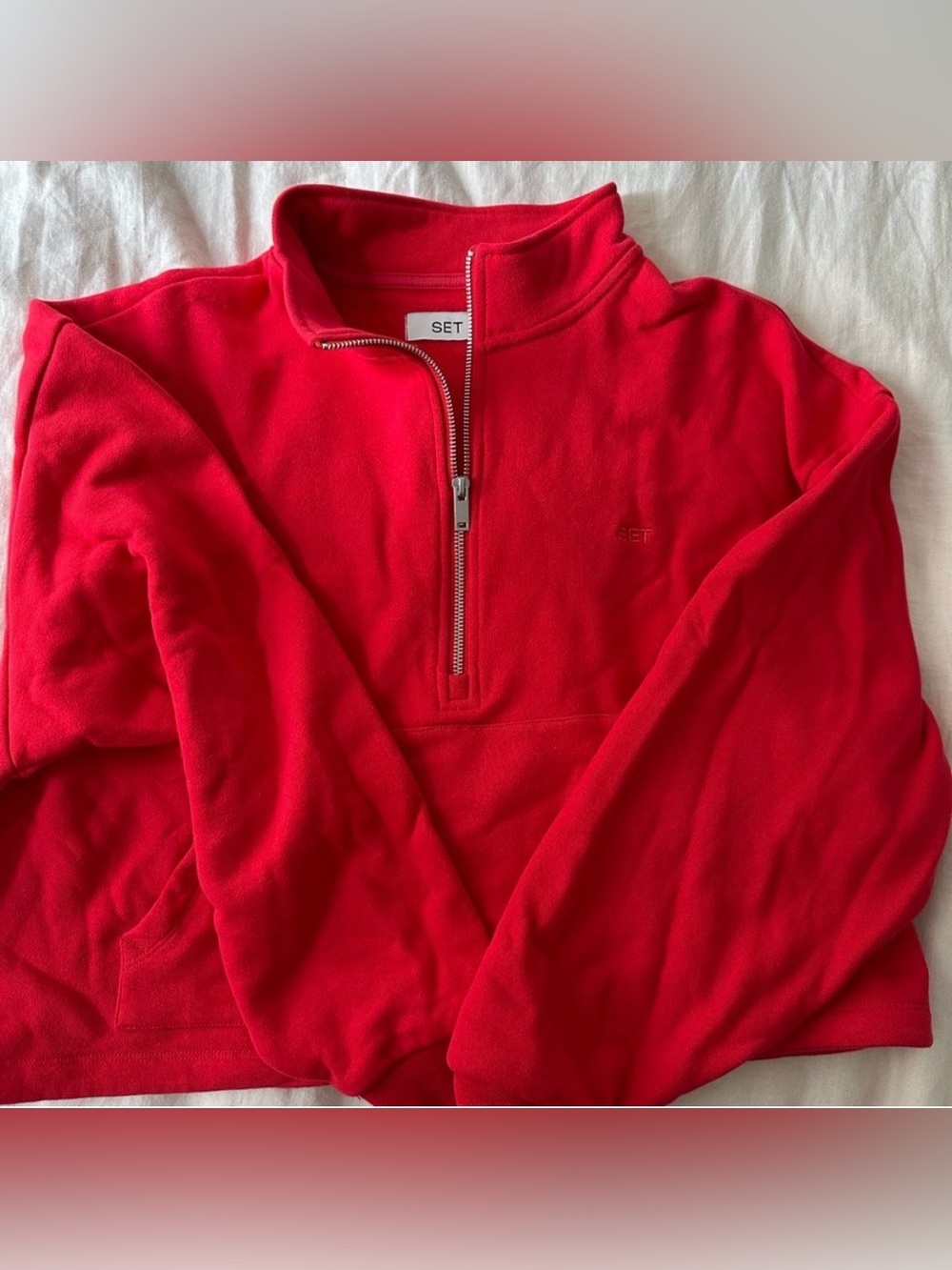 SET Active Red Half-Zip Fleece Pullover